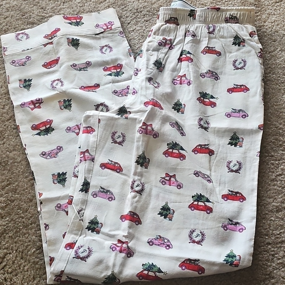 Victoria's Secret Pink Pajama Pants Small Christmas Car Print